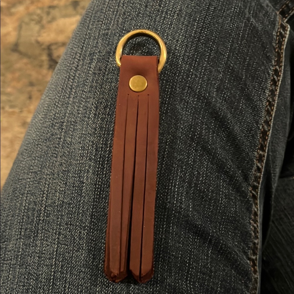 Portland Leather Goods Large Tassel Leather Keychain or Purse Flair in Merlot